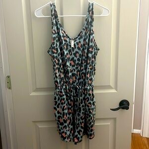 Blue cheetah romper